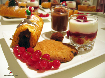 gourmet dish of Christmas desserts