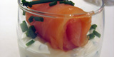 Smoked salmon glass cup