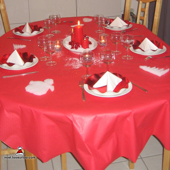 Red and white simple table